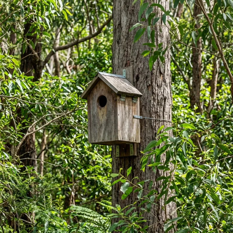 Animal nesting box installed as a humane alternative to a Airport West roof cavity