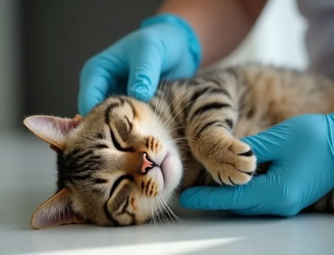 Specialist carefully handling a deceased cat with dignity in Airport West