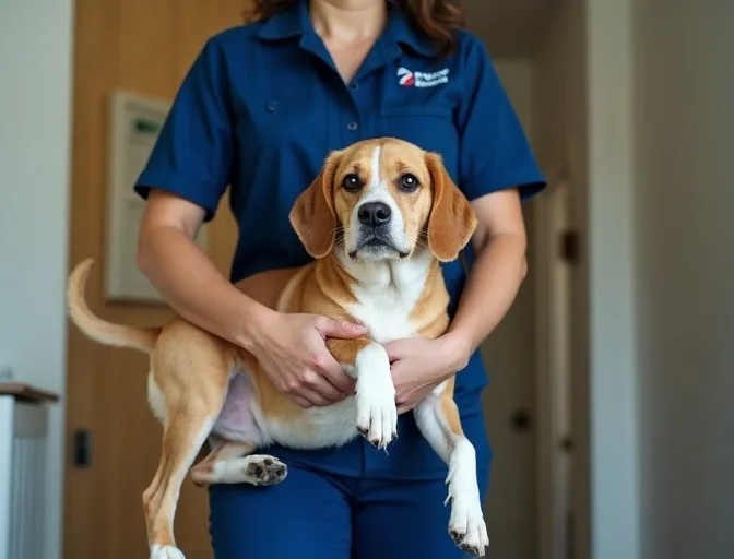 Technician respectfully transporting a deceased dog in Airport West
